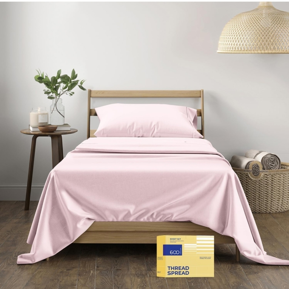 THREAD SPREAD Luxury Egyptian Cotton Sheets Twin XL Size - 600 Thread Count 3 PC